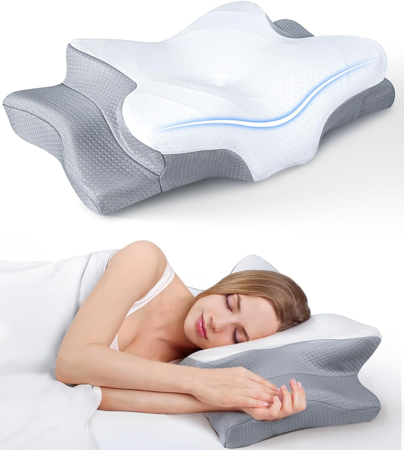 枕 Comfortpude Neckprovet Pillow Ultra Pain Relief Cooling Pillow for Neck Support, Adjustable