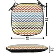 thumbnail image 4 of Chevron Chair Seating Cushion Set of 12, Chevron Pattern Easter Day Inspired Zigzag Colorful Design Retro Style Illustration, Seat Pads with Anti-slip Backing, 16"x16", Multicolor, by Ambesonne, 4 of 7