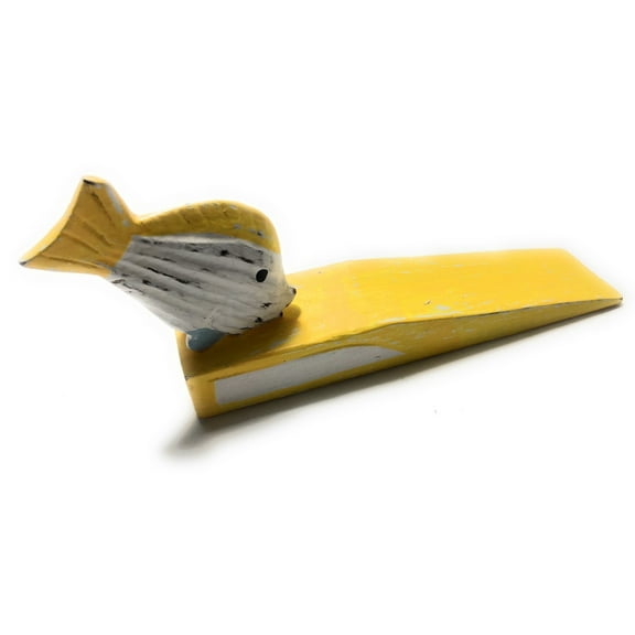 Door Stopper w/ Fish 4" - Yellow Nautical Decor Accents | #ort1701410y
