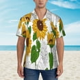 thumbnail image 2 of Disketp Hawaiian Shirts For Men,Plump Sunflower And Sketch Print Mens Casual Short Sleeve Button Down Shirts Beach Shirt, 2 of 7