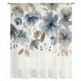 thumbnail image 2 of Blue Brown Spring Floral Sheer Curtains 54 Inches Long, Summer Botanical Light Filering Curtains, Breathable Simi Curtain Privacy Drapes for Kitchen Bathroom Lightweight Small Window Treatment, 2 of 9