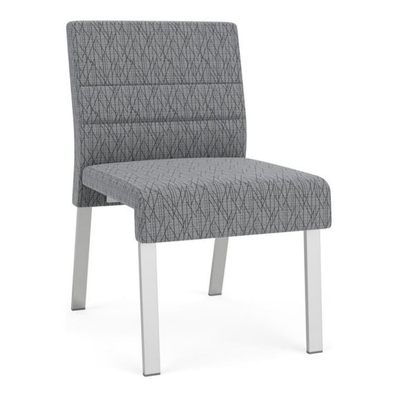 Waterfall Reception Waiting Room Armless Guest Chair / Silver Steel / Gray