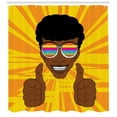 thumbnail image 3 of Ambesonne Afro Shower Curtain, Hippie Man Positive Vibes, 69"Wx84"L, Multicolor, 3 of 3