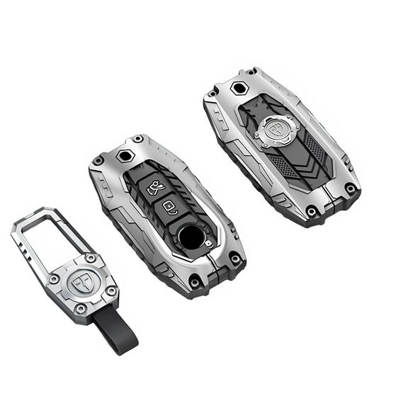 Heavy Metal Key Fob Cover Case Protector for Cadillac Compatible with 2015-2019 Escalade CTS SRX XT5 ATS STS CT6 XTS XT4 Smart Remote Key Shell Accessories