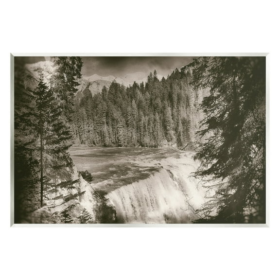 Stupell Industries Woodland Waterfall Photography Landscape Photography Unframed Art Print Wall Art, 15 x 10