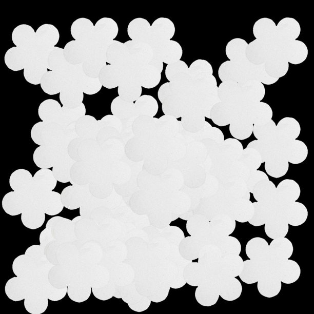 100 Piezas Recortadas De Flores De Taladro Satinado perfecl 35 Mm Blanco