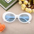 thumbnail image 3 of Mujeres Hombres Gafas de sol anti-UV Gafas de fiesta al aire libre Diseño de moda elegante redondo Blanco Azul, 3 of 3