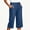 Blue women's high waisted capri jeans a1, variant on Cagogo Women's High Waisted Capri Jeans Shorts Casual Loose Fit with Pockets Button Denim Capri Pants Summer Vacation Beach Travel Trousers, Black L