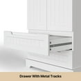 thumbnail image 5 of Aiho Storage Cabinet with 2 Doors & 1 Drawer, Pantry Cabinet for Kitchen, Studio, Living Room - White, 5 of 5