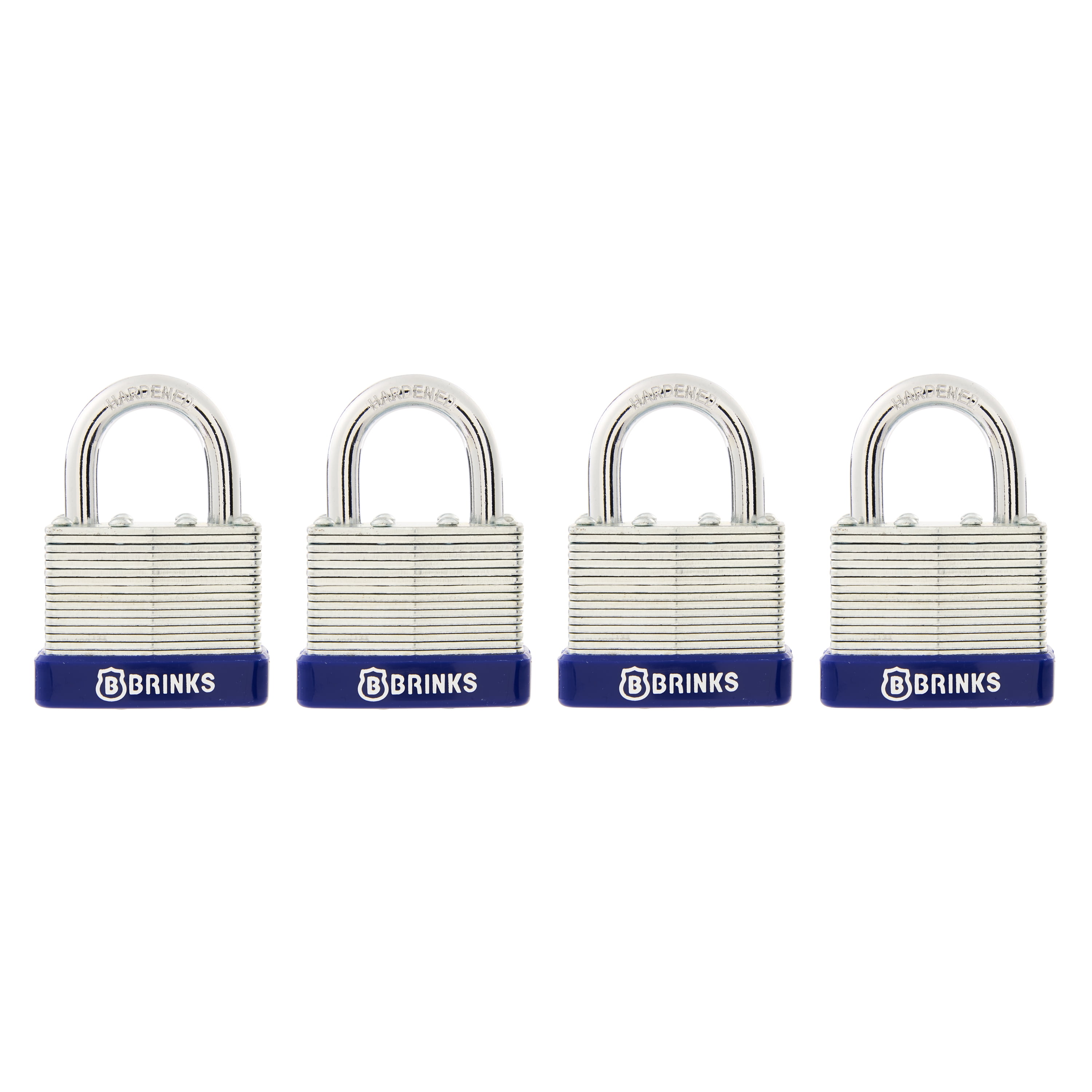 Brinks 40mm Laminated Steel Padlock 4Pack, Keyed Alike with 7/8