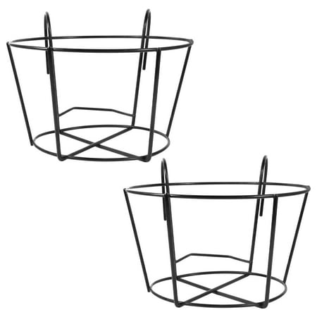 

2PCS Iron Hanging Flowerpot Bracket Plant Pot Holder Planter Supporting Shelf for Home Garden Balcony (Black Size XL)