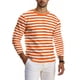 thumbnail image 3 of Ceisia Men's Spring Fall Casual Regular Fit Crew Neck Long Sleeve T-Shirt Multi-Color Striped Cotton-Like Jersey Stretch Fabric Orange L Gifts, 3 of 6