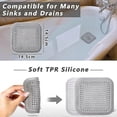 thumbnail image 3 of 2 Pack Silicone Shower Hair Traps with Suction Cup, Hair Filter Drain Protector, Universal Anti-Hair Drain Filter for Kitchen, Bathroom (White+Gray), 3 of 5