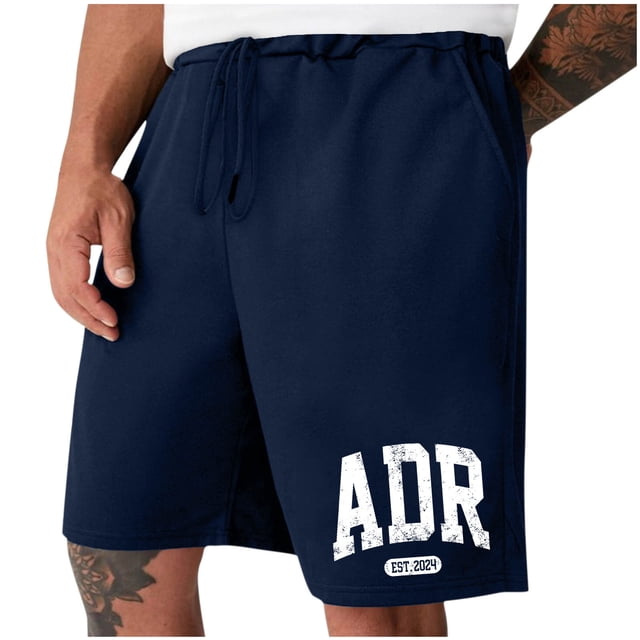 Puntoco Pantalones Cortos Deportivos Con Bolsillo Informal Elástico Con Cordones Para Hombre, Pantalones Cortos Para El Hogar, Pantalones De Tres Cuartos, Azul L
