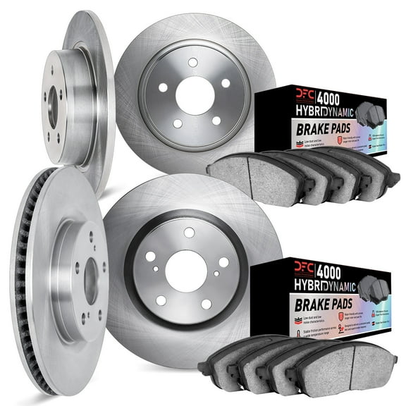 Dynamic Friction Company Front and Rear Brake Rotors Kit | 4000 HybriDynamic Brake Pads 6804-03082