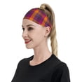 thumbnail image 6 of Yiaed Purple Yellow Buffalo Plaid Print Sports Headbands,Moisture Wicking Workout Headband, Sweatband Headbands for Running,Cycling for Women and Men, 6 of 8