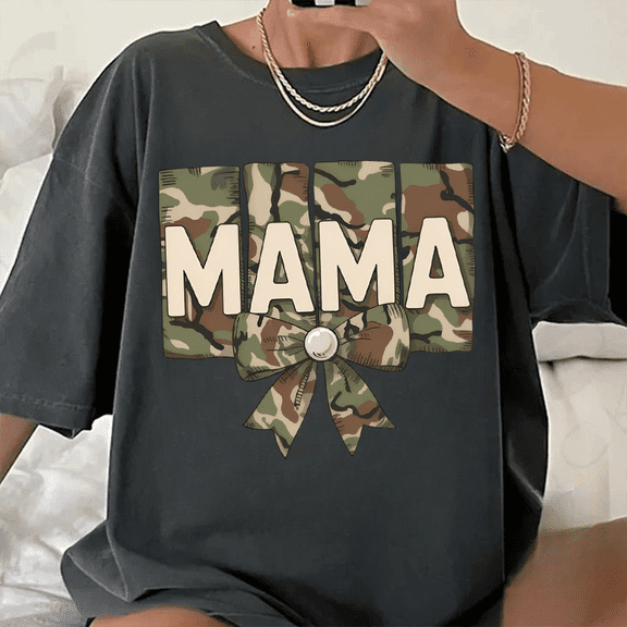 Camo Mama Bow Graphic Tee