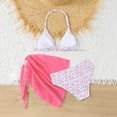 thumbnail image 6 of Lullu Girls Floral Halter Bikini Swimsuit with Cover up Bathing Suit, 3-Piece, Sizes 7-12, 6 of 8