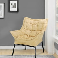 Milano Metal Chair Metal Frame- Black with Tan Outer Cover by Casual Home
