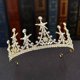 thumbnail image 3 of Zhuge Tiara de boda para novia, diadema de princesa, corona nupcial, joyería para el cabello con diamantes de imitación de cristal, decoración para novia, cumpleaños, graduación, boda (oro), 3 of 4