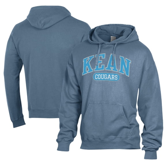 Men's Comfort Wash  Blue Kean University Cougars Lightweight Fleece Pullover Hoodie