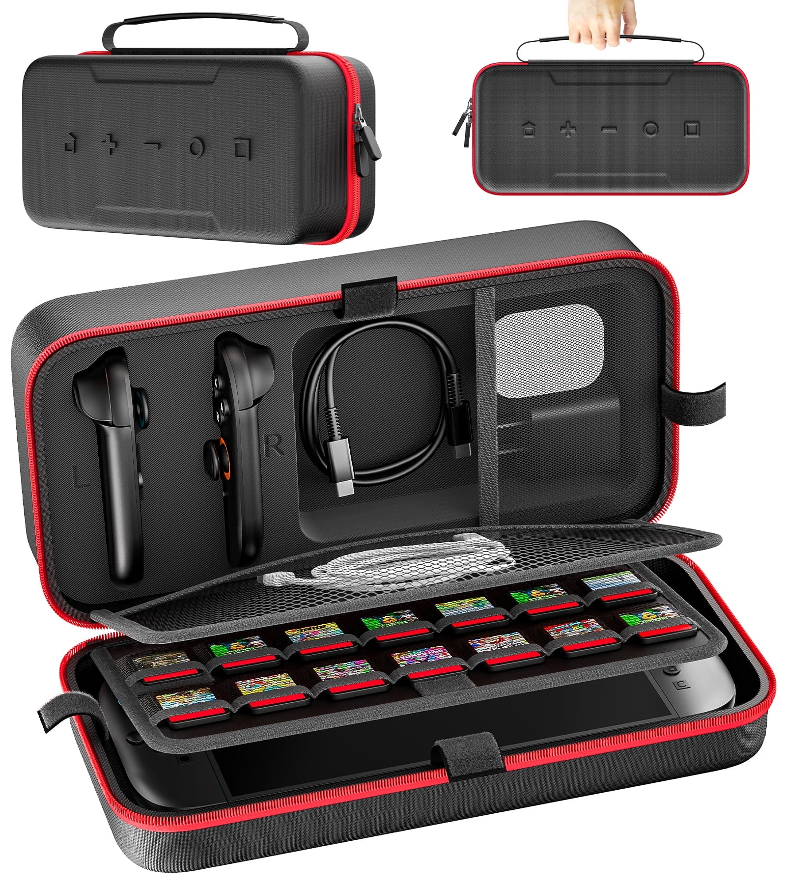 Ninjaabxy Switch Game Card Case Holder with 24 Game & Micro SD