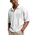 thumbnail image 2 of Yifymode Mens Polo Shirts Short Sleeve Loose Fit Golf Shirt with Pocket Casual Collared Shirt Textured Knit Tops Workout Shirts, 2 of 9