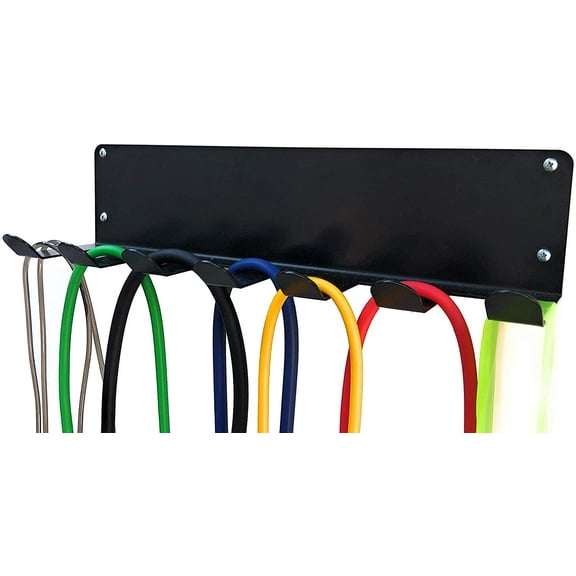 ZAEO Storage Rack for Fitness Bands Foam Rollers Jump Rope Rack 7 Prong mounting Hardware Included