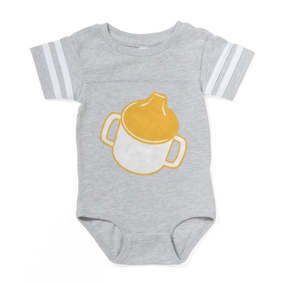 CafePress - Sip Cup Yellow - Cute Infant Baby Football Bodysuit