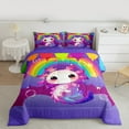 thumbnail image 2 of jejeloiu Kawaii Axolotl Bedding Comforter Set,Cartoon Animal Twin Comforter Sets,Cute Rainbow Print Bedding Set For Girls Teens,Breathable Home Decor Reversible,2pcs, 2 of 8