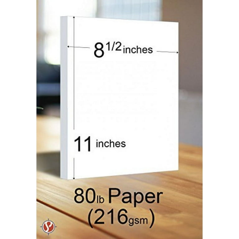  Hamilco White Glossy Cardstock Paper - 8 1/2 x 11 80