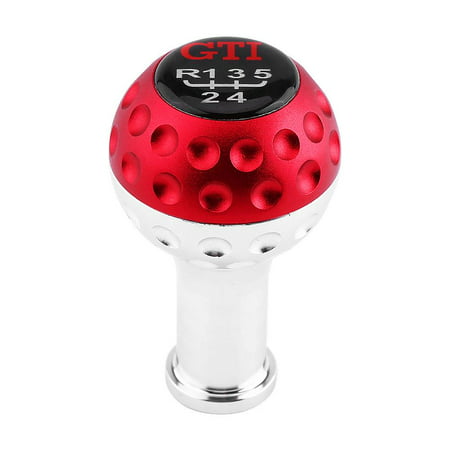 HERCHR Manual gear shifter, Car modified pole head, Universal Aluminum 5 Speed Car Manual Gear Shift Knob Head Shifter Lever, GTI Manual Gear Shift Head (red), Shifter Lever Fit for Most