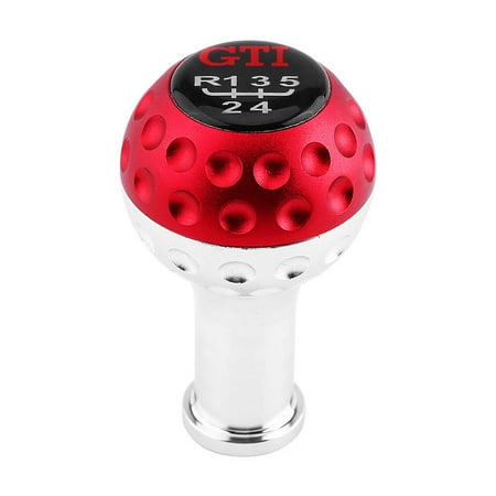 Black And Red Gear Shifter TOPINCN Manual gear shifter,Universal Stylish Aluminum 5 Speed Car Manual Gear Shift Knob Head Shifter Lever fit for most Cars ()