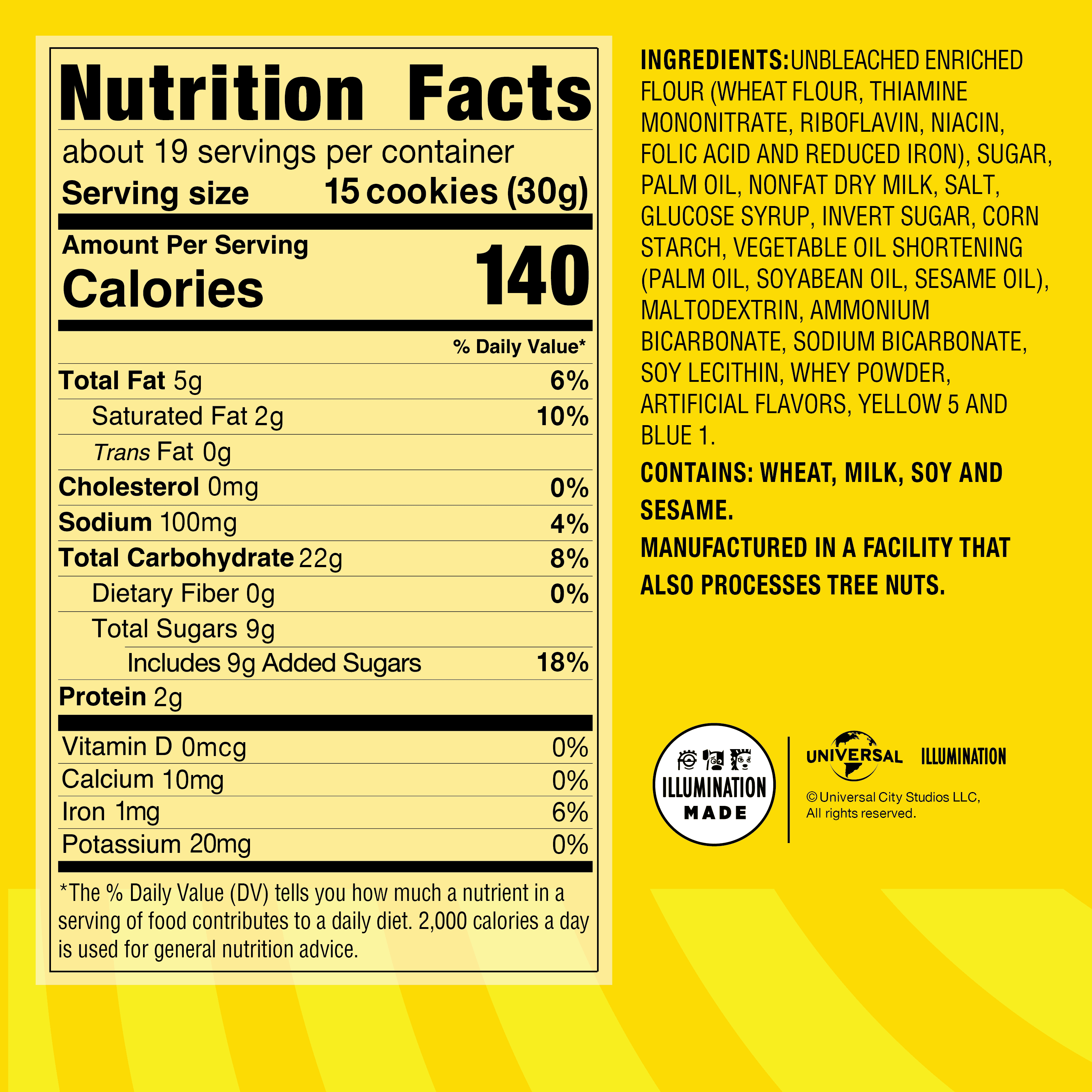 Snackorama Minions Sprinkle Blast Cookies, Vanilla Flavor with sprinkles, 20 oz Bag (Shelf-Stable)