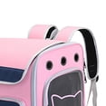 thumbnail image 2 of Mochila para mascotas, correa de hombro ajustable transpirable, bolsa portamascotas pequeña plegable para viajes de perros y gatos, rosa, sin barra de tracción, 2 of 5
