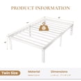 thumbnail image 7 of Merrland 14 Inch Twin Size Bed Frame, Heavy Duty Metal Platform with Storage, Steel Slat Support, Easy Assembly, White, 7 of 7