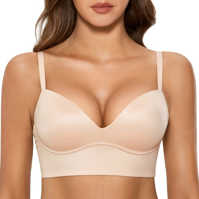 Sostén DOBREVA inalámbrico con relleno push-up y escote pronunciado 38D beige