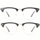 thumbnail image 1 of 2025 Newbee Fashion - Gafas de media montura clásicas, de estilo retro, ovaladas y de estilo vintage para celebridades, con lentes transparentes de alta moda, 1 of 5