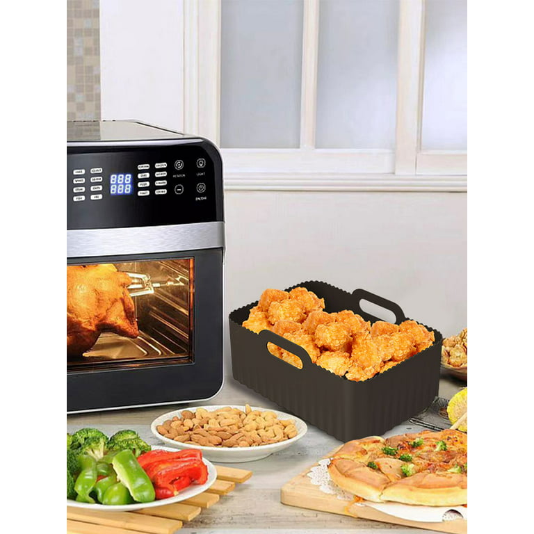 Foldable Air Fryer Pot, Silicone air fryer liners 8 inch for 4 to