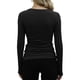 thumbnail image 2 of Camiseta de manga larga de color liso con cuello redondo holgado y corte ajustado para mujer - Mezcla de nailon y spandex, tejido no elástico - Versátil para ocasiones informales, fiestas y la oficina, 2 of 4