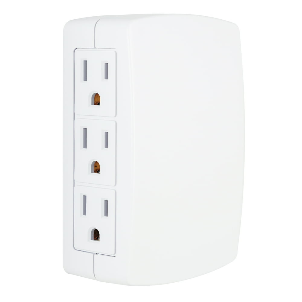 Philips Grounded 6Outlet Wall Adapter Tap Side Access Outlets, Space