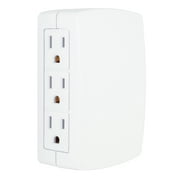 Philips Grounded 6-Outlet Wall Tap, Side Access Outlets, 125VAC/15A/1875W, Surge Suppressors, White, SPS1060T/17