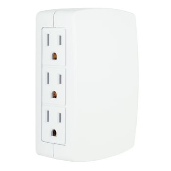 Philips Grounded 6-Outlet Wall Adapter Tap Side Access Outlets, Space-Saving Side-Access Design