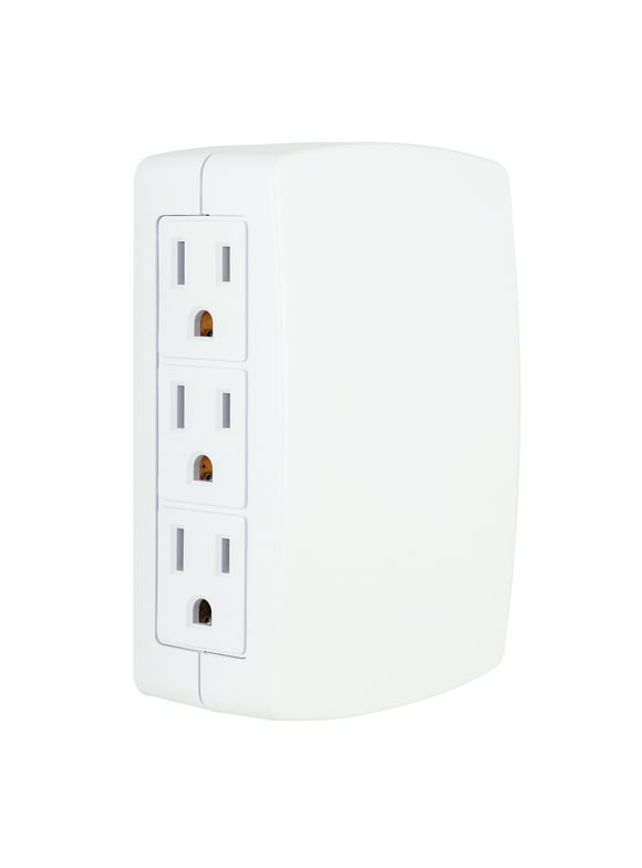 Philips Grounded 6-Outlet Wall Tap, Side Access Outlets, 125VAC/15A/1875W, Surge Suppressors, White, SPS1060T/17