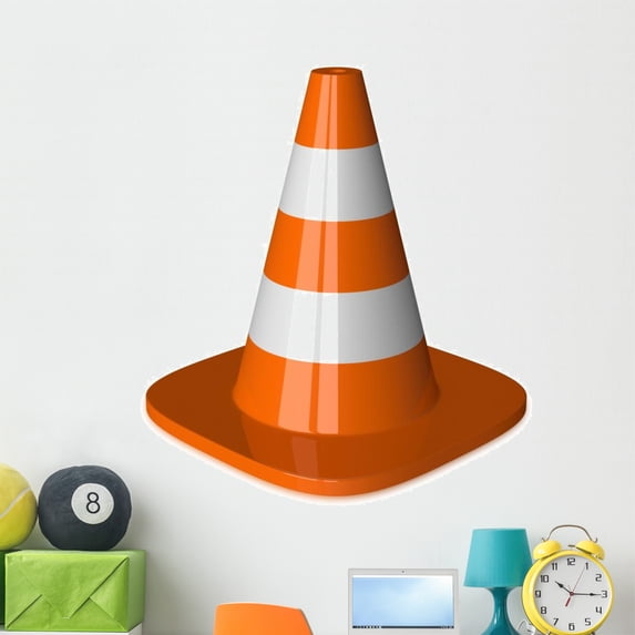 Traffic Cone White Wall Decal by Wallmonkeys Peel and Stick Graphic (48 in H x 42 in W) WM321688