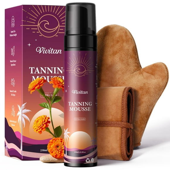 Kit de espuma autobronceadora Vivitan 250 ml XL con guante y correa