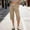 Khaki, variant on Womens Athletic Pants Capri Elastic Waisted Drawstring Straight Leg Cropped Bottoms Sports Running Gym Active Trousers with Pockets