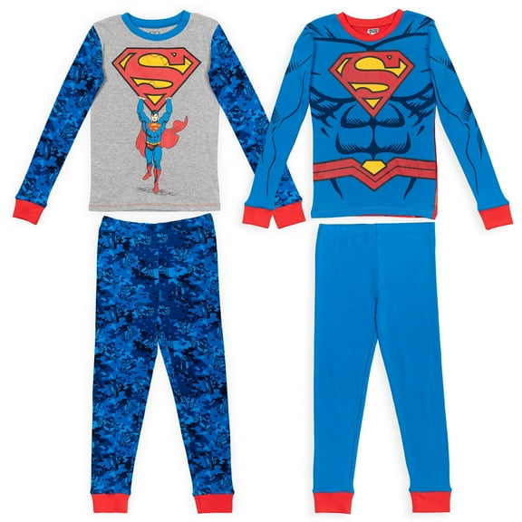DC Comics Justice League Superman Toddler Boys Cosplay Pajama Shirts Pants Toddler to Big Kid