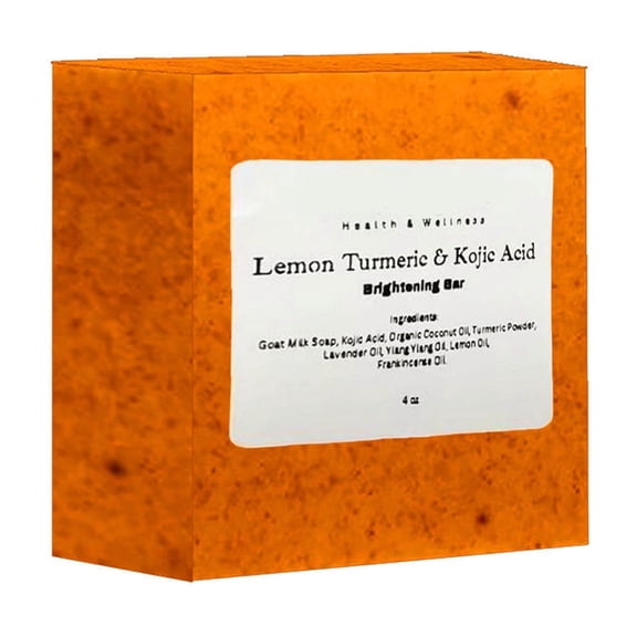 Bath Bar Soap, Face & Body Bar Soap, Lemon Turmeric And Kojic Acides Brighetning Soap
