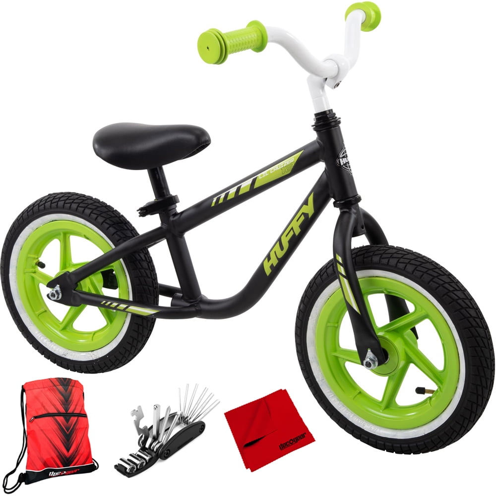 Huffy 22021 Lil Cruzer 12 inch Balance Bike Bundle with Drawstring Bag